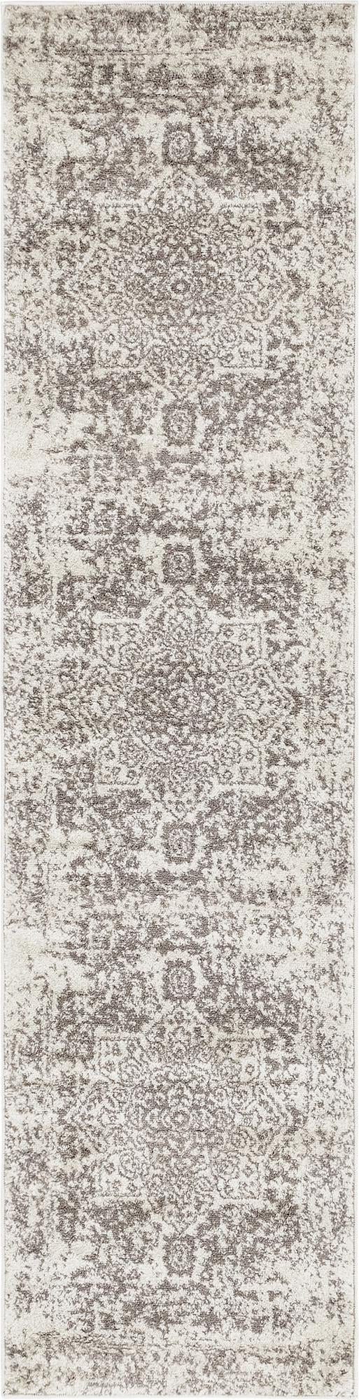 2' x 8' Birch · Medallion rug, white
