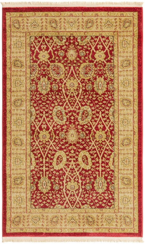 Glendive · Traditional floral rug, red and beige