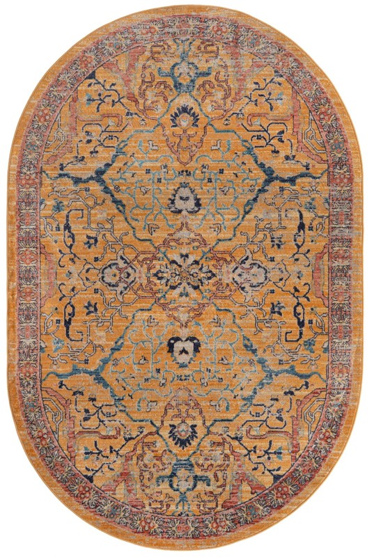 5' 3 x 8' Sedgwick · Border rug, yellow