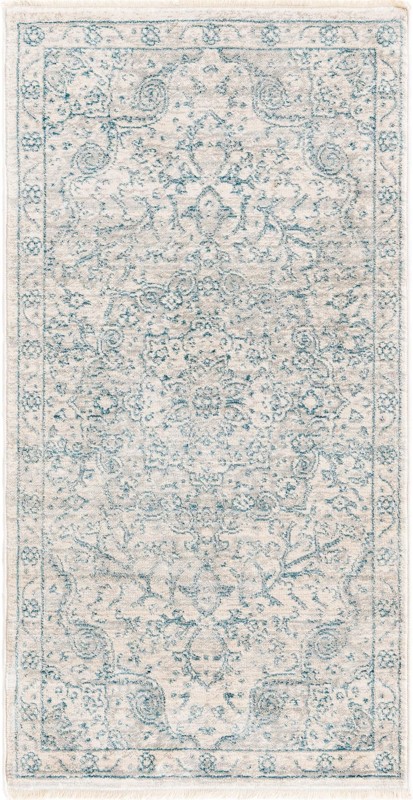 Stanford · Medallion rug, ivory and blue