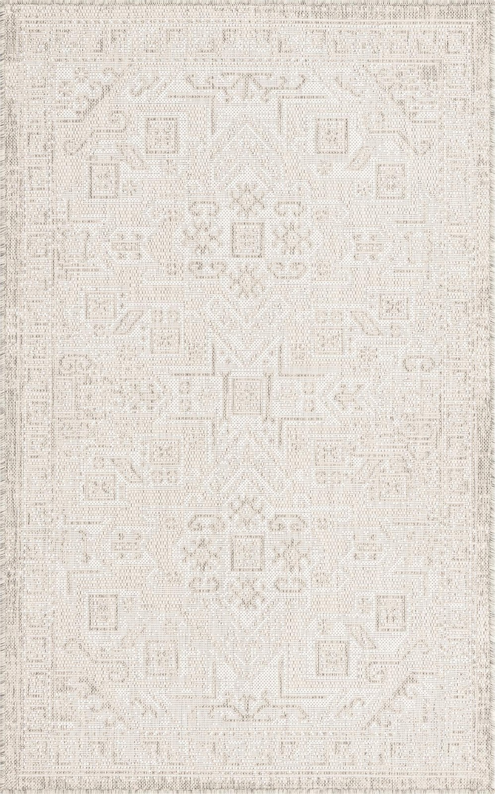 3' x 5' 3 Estuary · Border Outdoor Rug, light gray