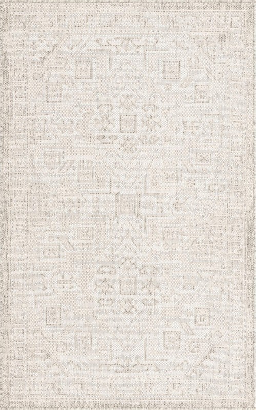 3' x 5' 3 Estuary · Border Outdoor Rug, light gray