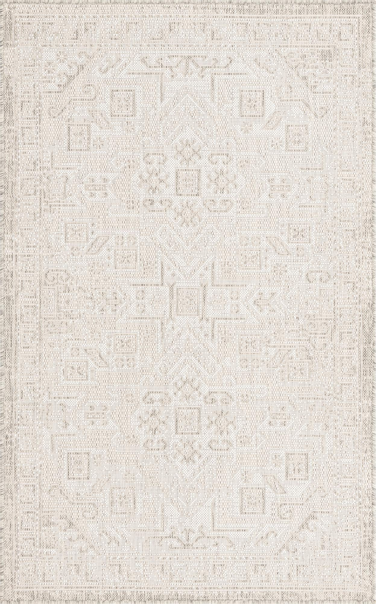 3' x 5' 3 Estuary · Border Outdoor Rug, light gray