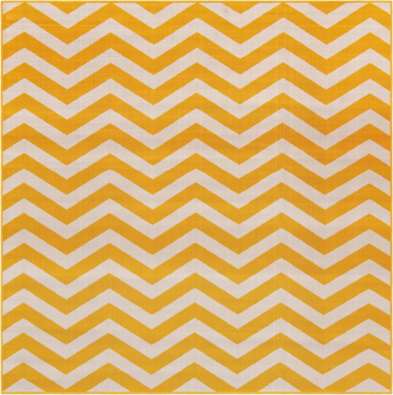 Seabrook · Chevron Outdoor Rug, yellow and ivory