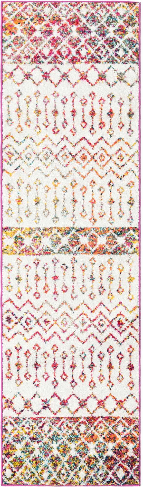 2' x 7' Vernon · Geometric tribal rug, ivory multi
