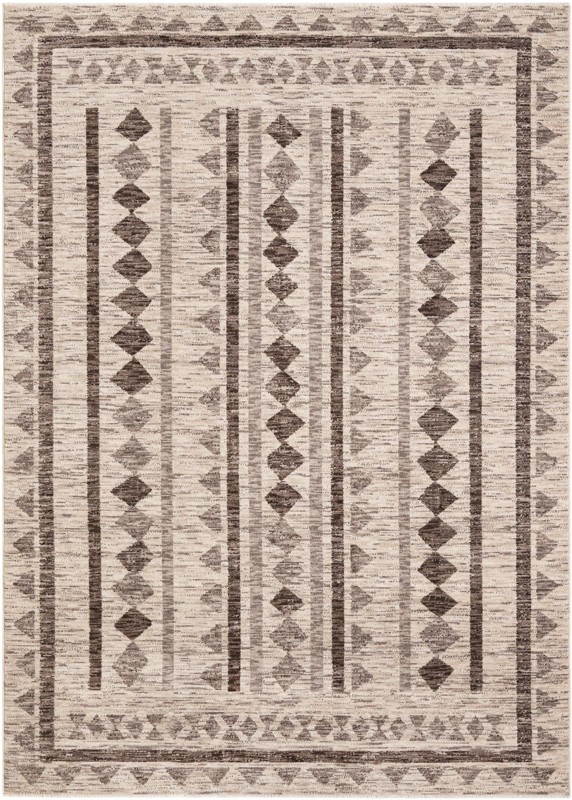 9' x 12' 6 Kearny · Border rug, ivory