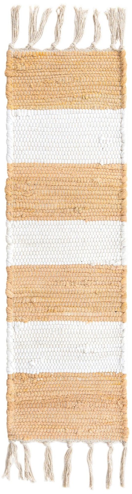 0' 9 x 2' 6 Flagstaff · Striped Chindi Rug, beige