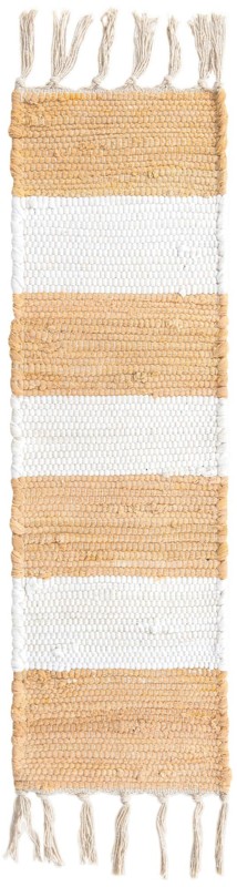 0' 9 x 2' 6 Flagstaff · Striped Chindi Rug, beige