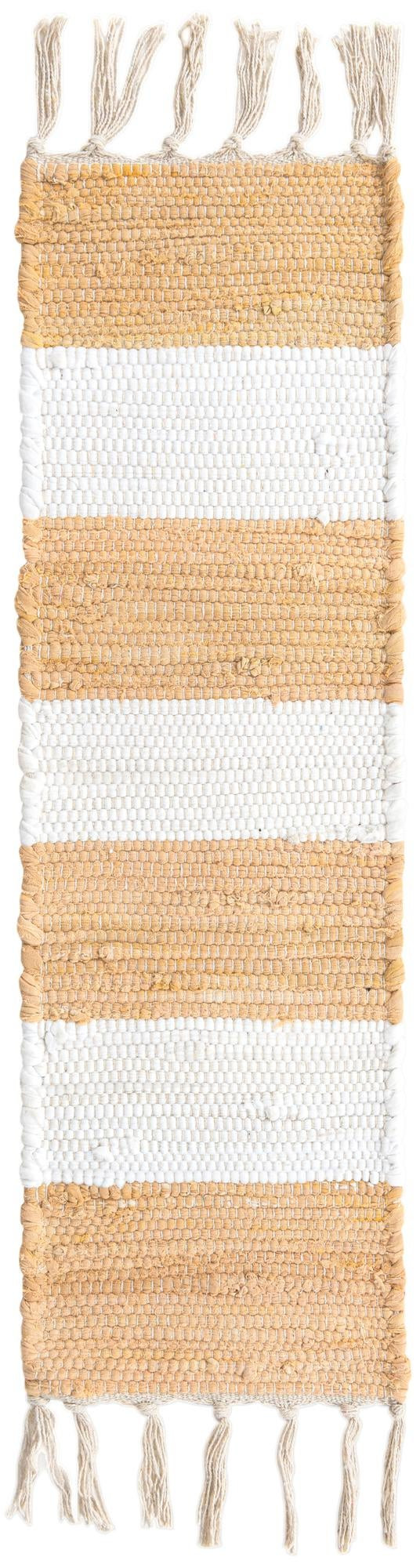 0' 9 x 2' 6 Flagstaff · Striped Chindi Rug, beige