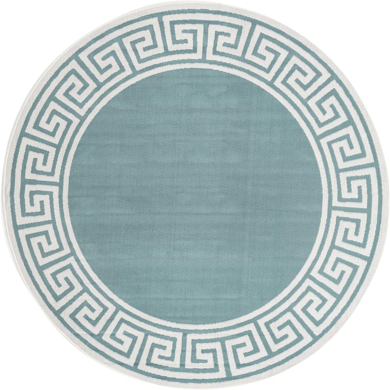 7' x 7' Bradley · Border Outdoor Rug, aqua