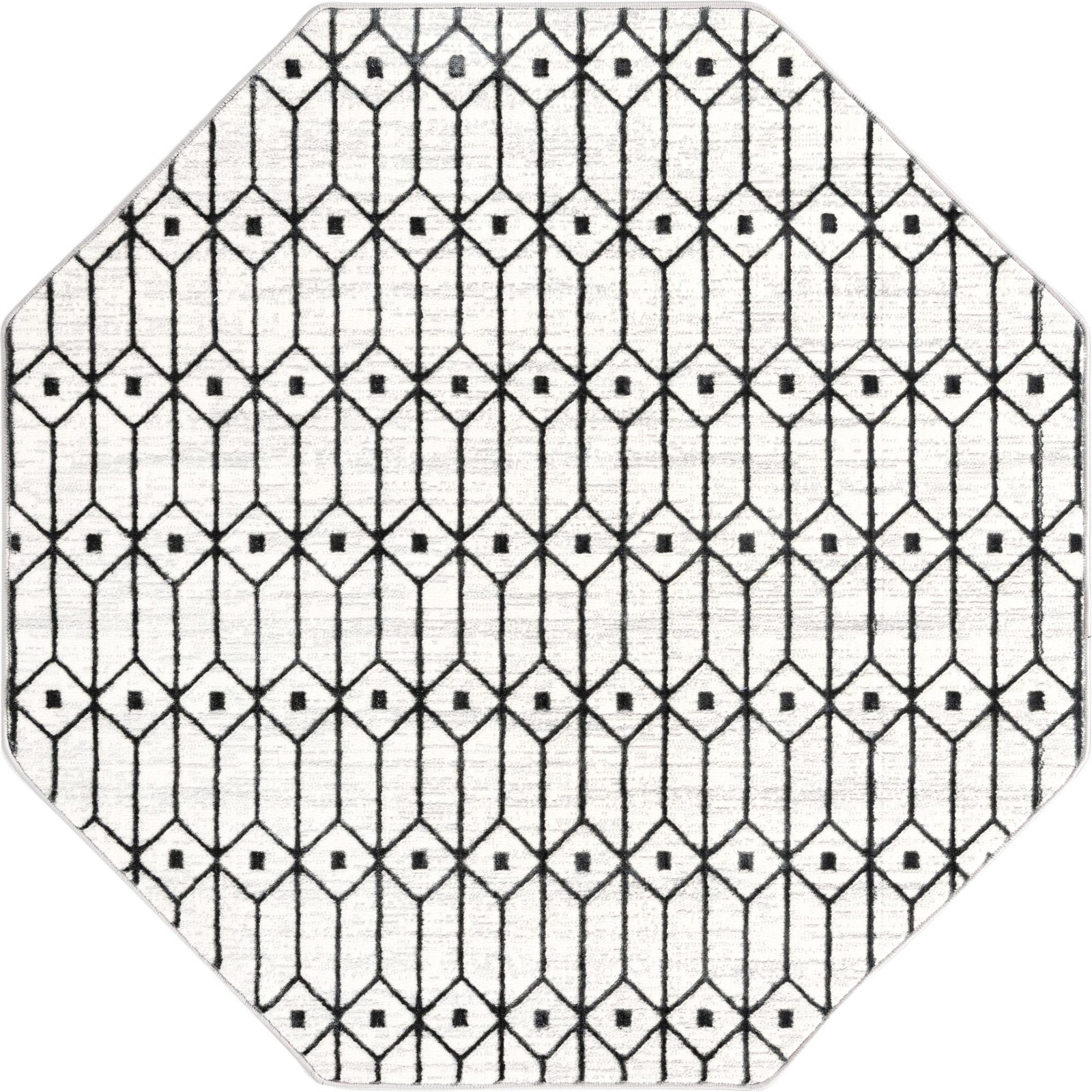 5' 3 x 5' 3 Wharton · Geometric rug, white
