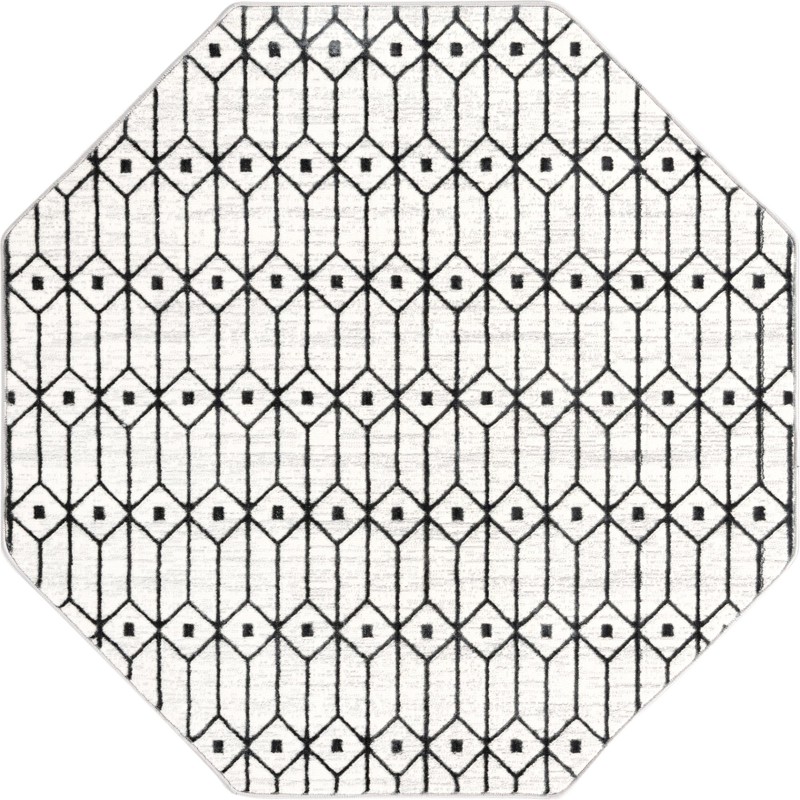 Wharton · Geometric rug, white