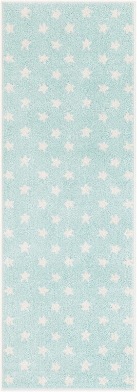 2' 2 x 6' Dorsey · Star rug, light blue and ivory