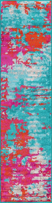 Farnham · Abstract rug, turquoise and pink