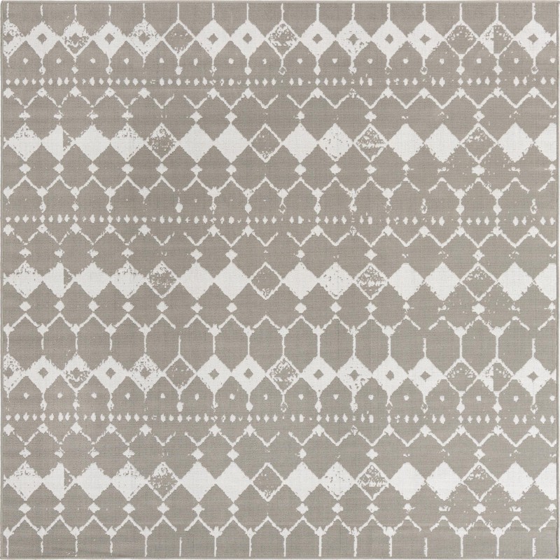 7' 10 x 7' 10 Stowe · Diamond Outdoor Rug, gray
