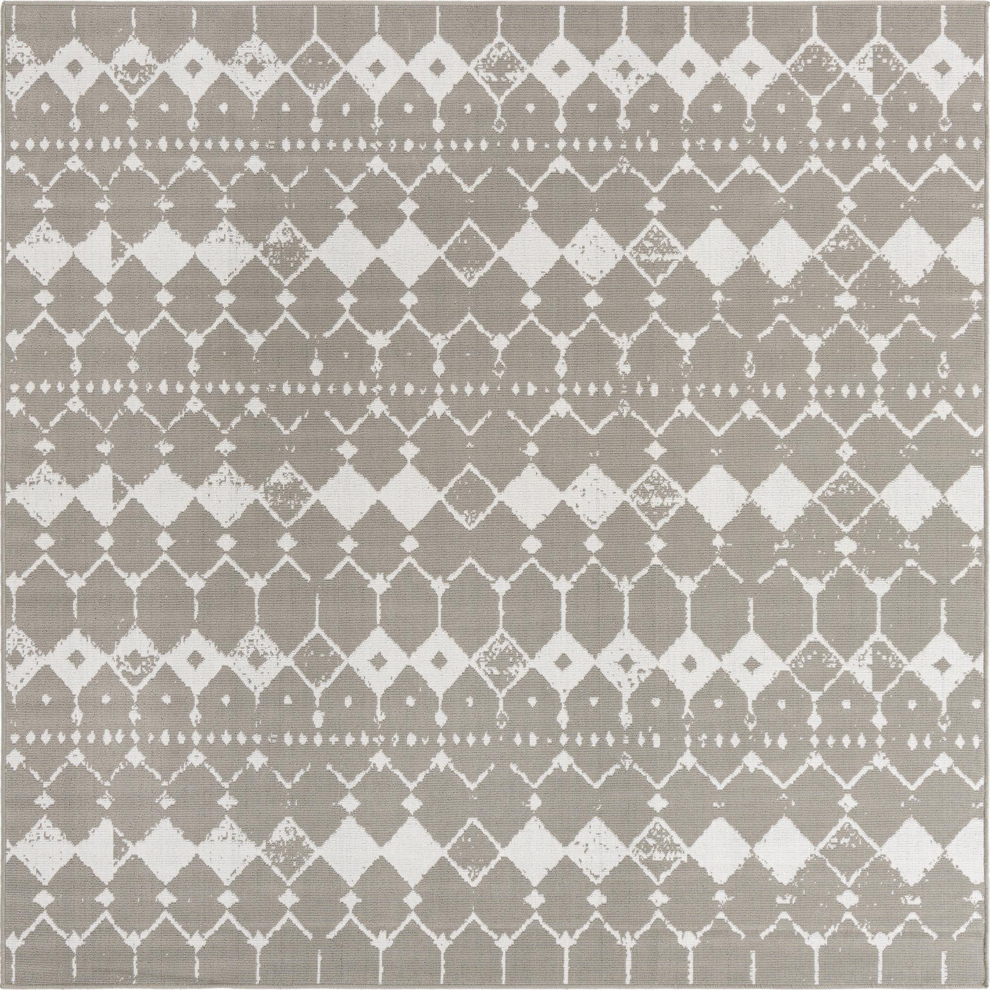7' 10 x 7' 10 Stowe · Diamond Outdoor Rug, gray