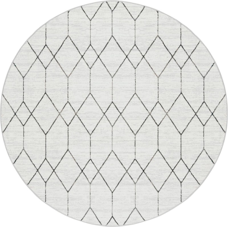 7' x 7' Thatcher · Diamond rug, white