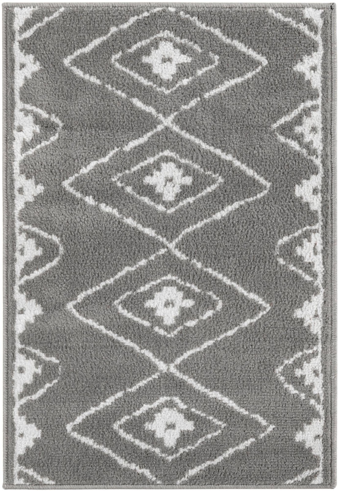 2' x 3' Sumac · Diamond rug, gray