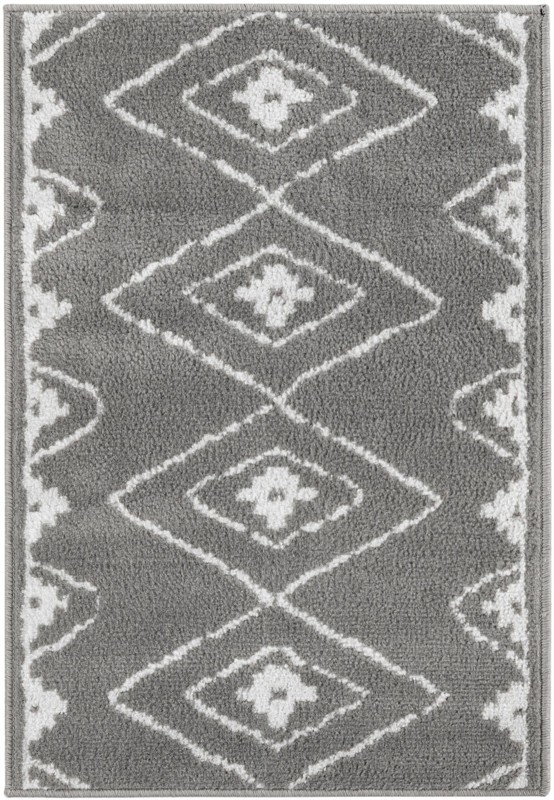 2' x 3' Sumac · Diamond rug, gray