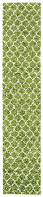 3' 3 x 16' 5 Barnett · Geometric Shag Rug, green