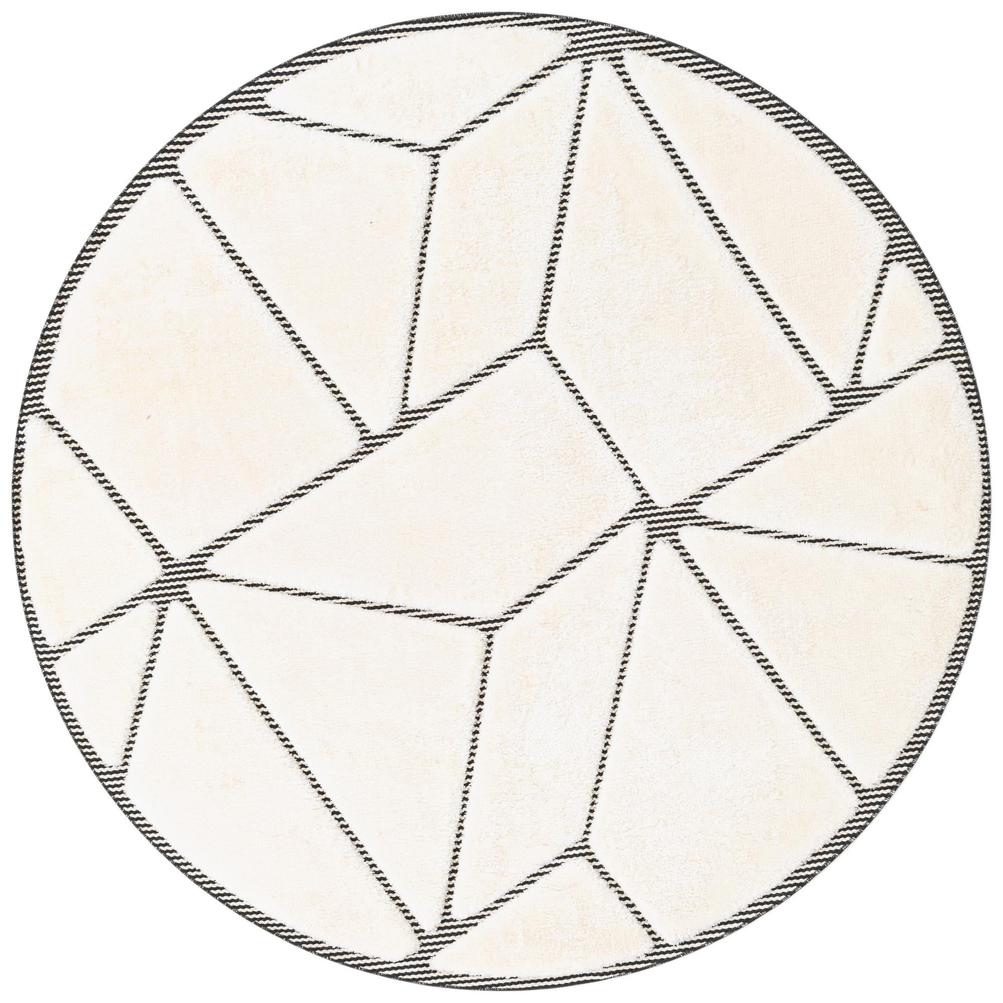 6' x 6' Sutter · Geometric rug, ivory white