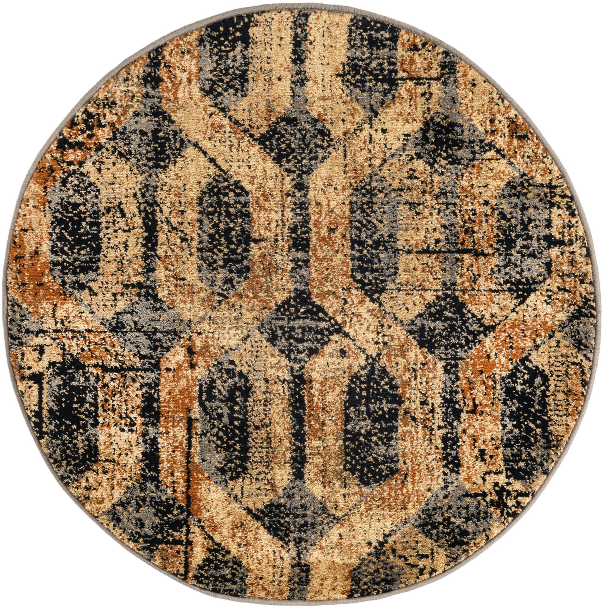 3' 3 x 3' 3 Acadia · Geometric rug, blue