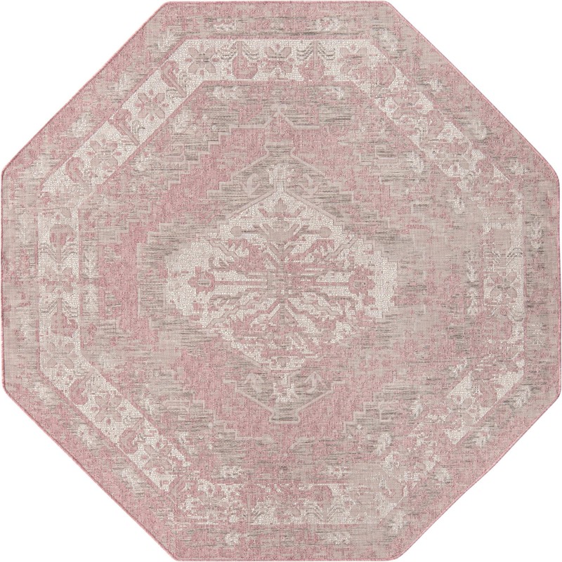 Wylie · Border Outdoor Rug, pink