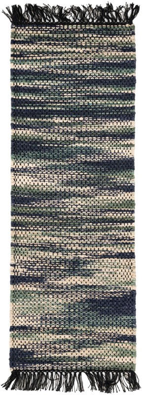 Barrett · Striped rug, green and ivory