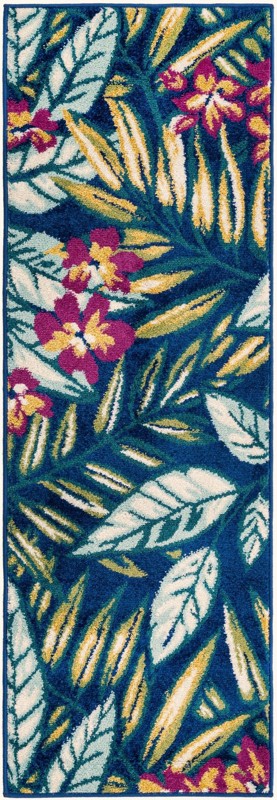 2' x 6' Shoal · Border rug, navy
