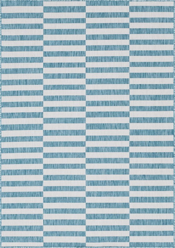 7' x 10' Ainsley · Geometric Outdoor Rug, aqua