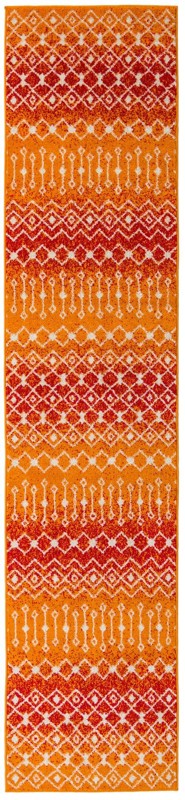 2' 7 x 12' Boswell · Geometric diamond rug, orange and ivory