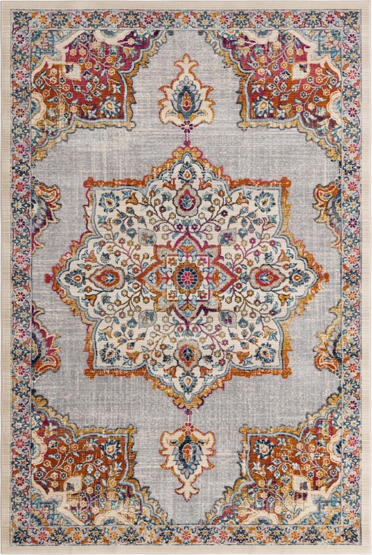 3' 7 x 5' 3 Innes · Medallion rug, ivory and multicolor