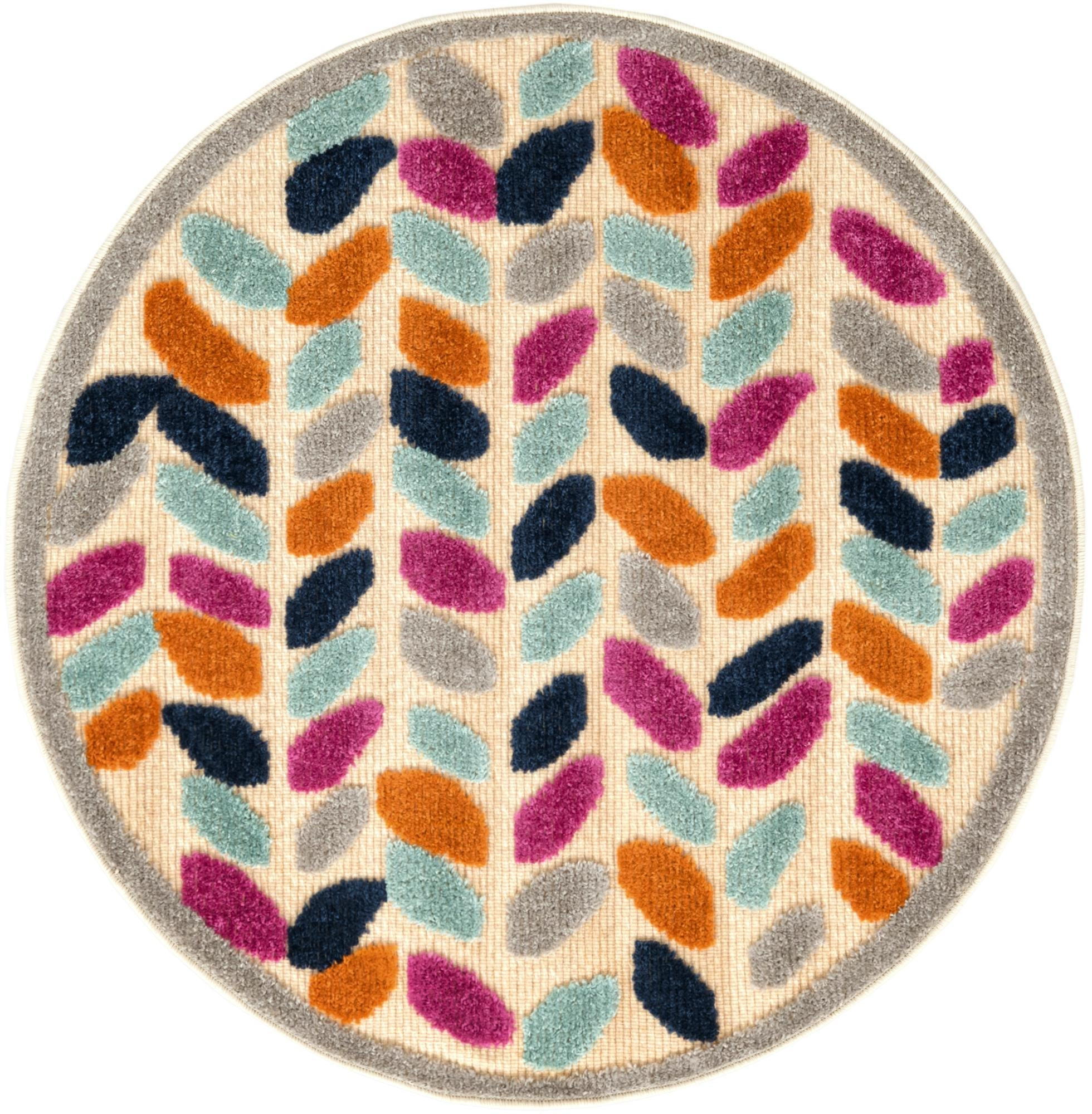 3' 3 x 3' 3 Boyd · Border Outdoor Rug, beige