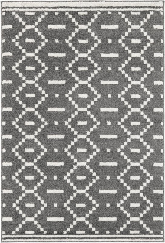4' x 6' Rankin · Geometric rug, gray and ivory