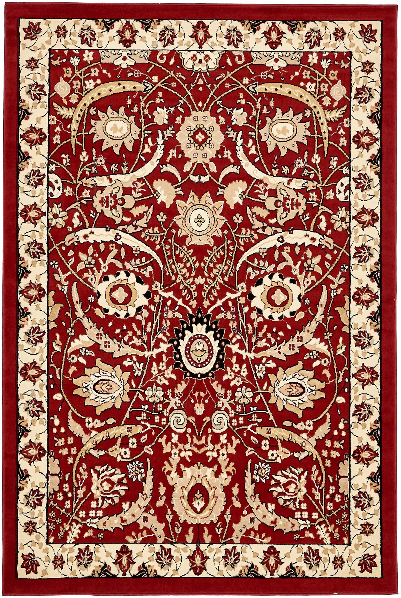 6' x 9' Akers · Persian rug, red and cream