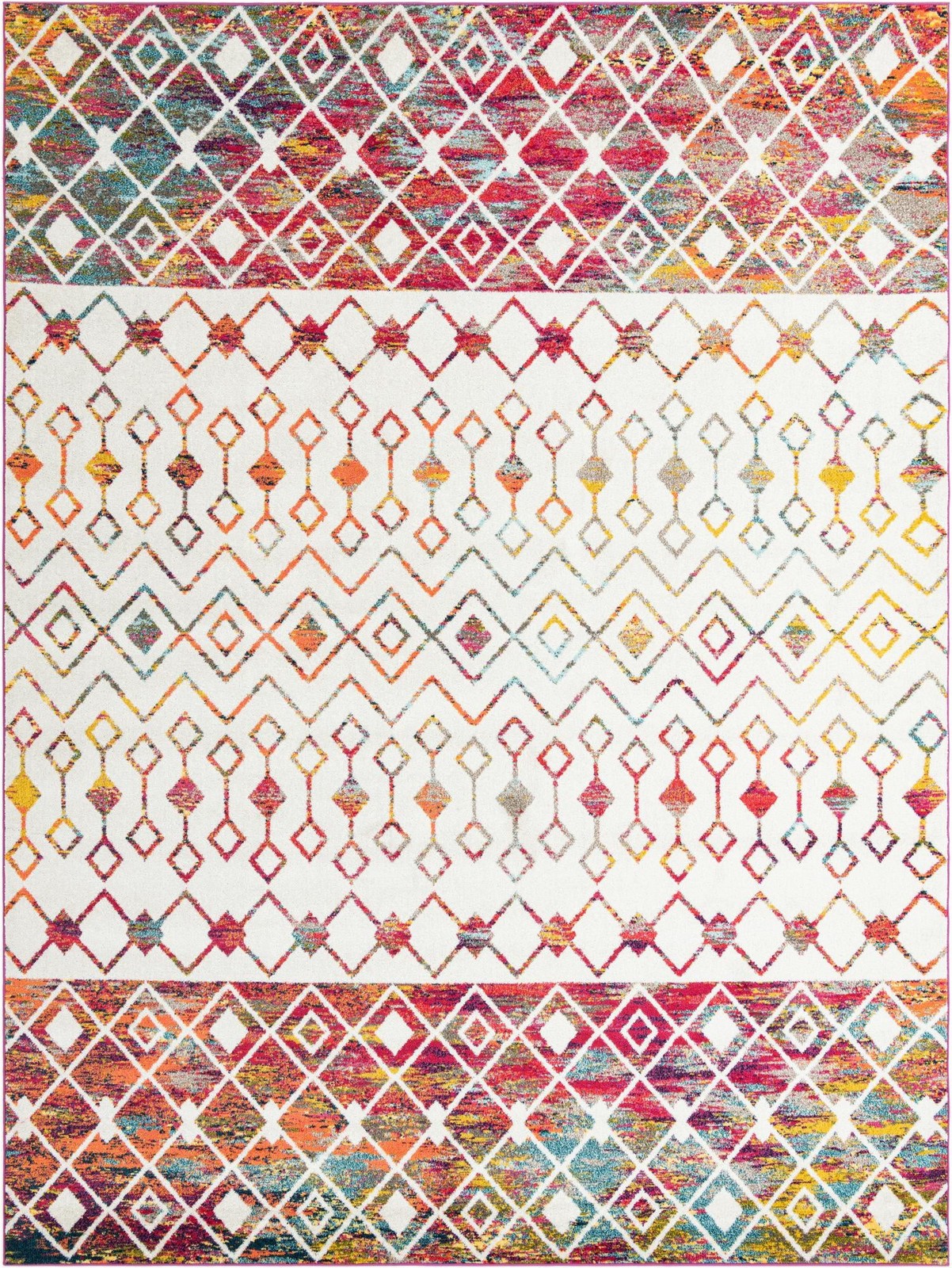10' 8 x 14' Vernon · Geometric tribal rug, ivory multi