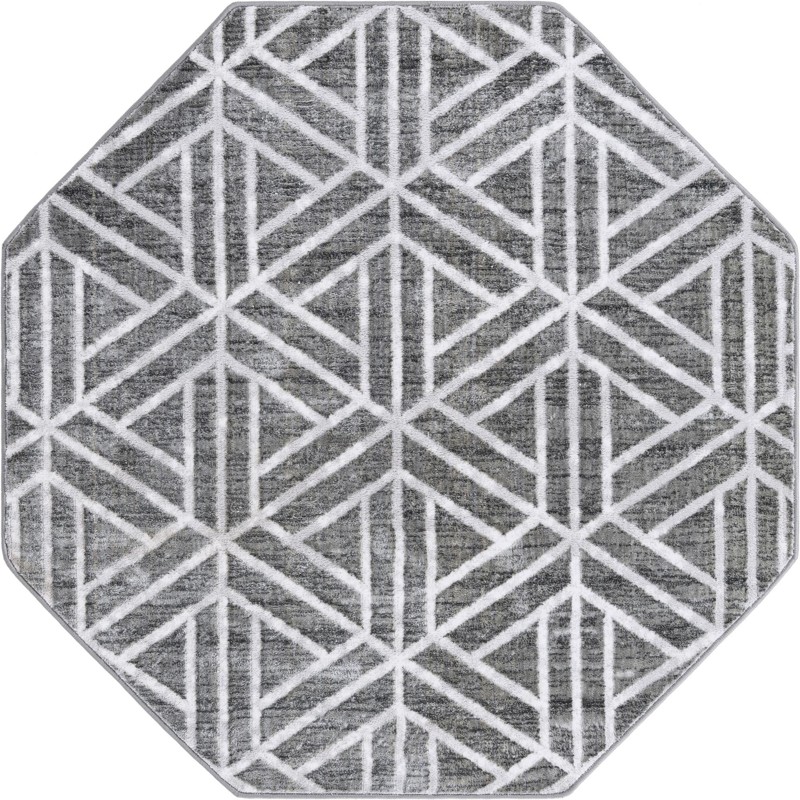 5' 3 x 5' 3 Norwood · Geometric rug, grey