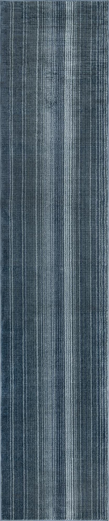 2' 7 x 12' Jagger · Striped rug, blue and gray