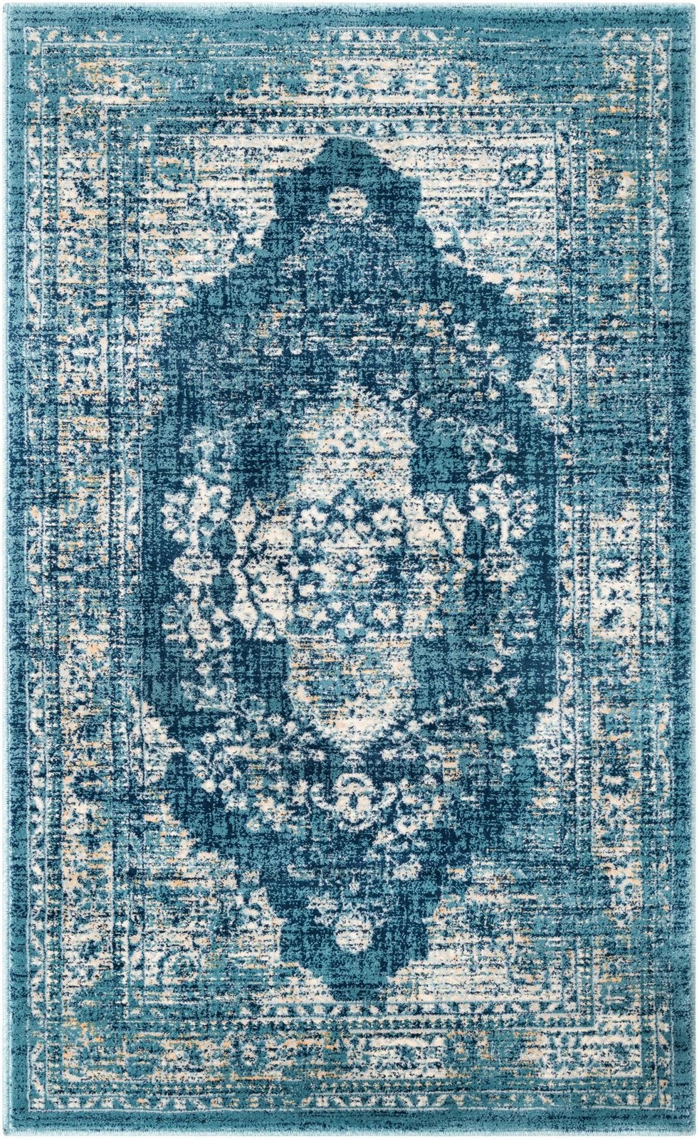 3' 3 x 5' 3 Fanshawe · Medallion rug, navy and beige