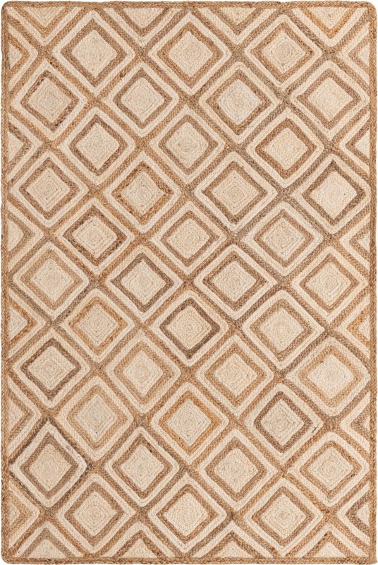 5' 1 x 8' Halsey · Diamond Braided Jute Rug, natural