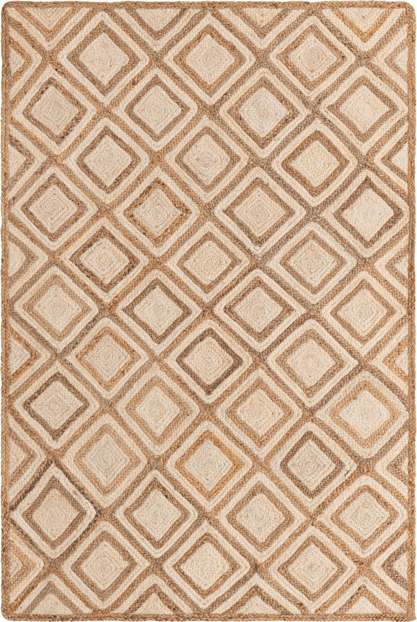 5' 1 x 8' Halsey · Diamond Braided Jute Rug, natural
