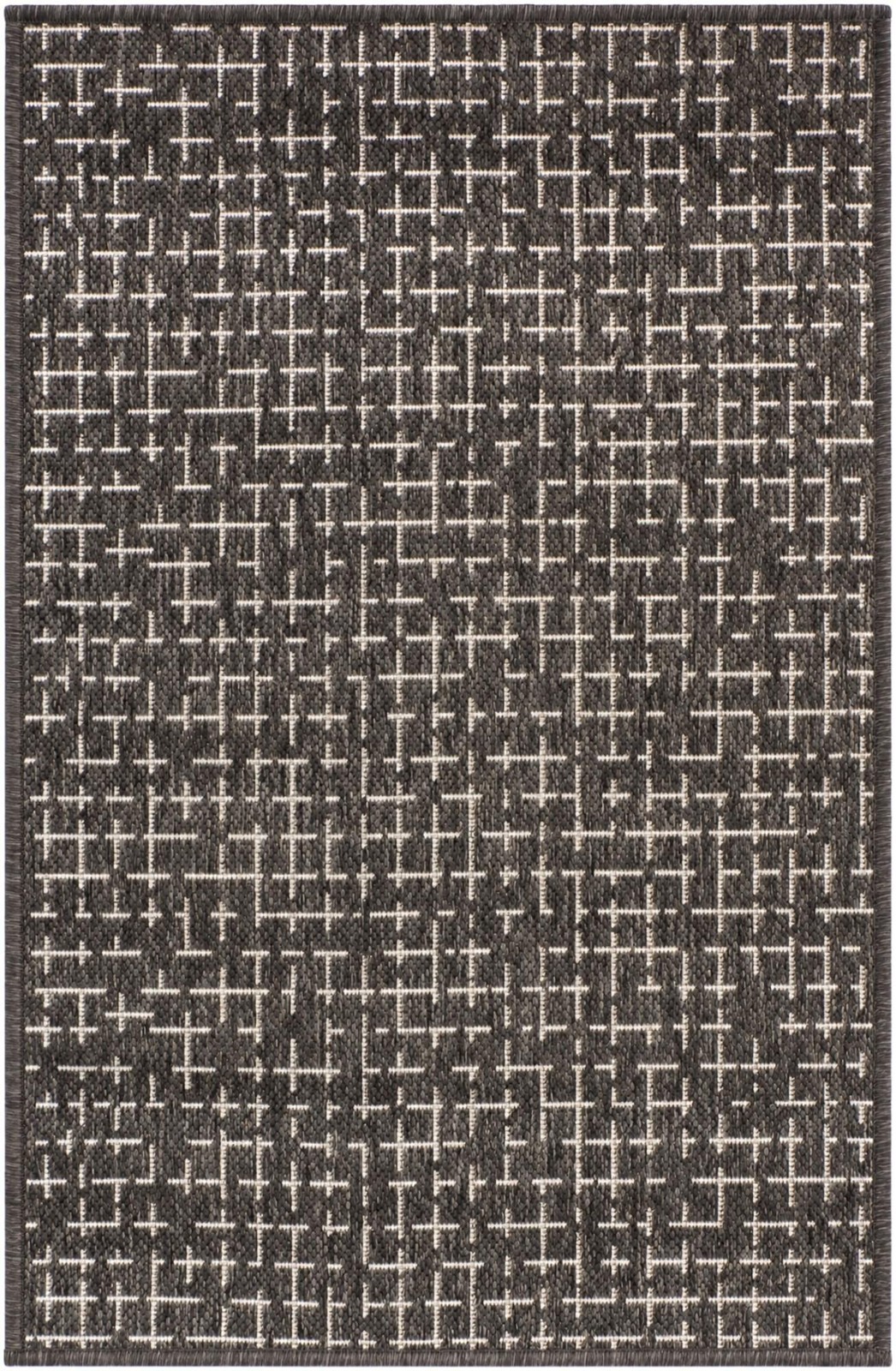 2' x 3' Loam · Checkered Outdoor Rug, charcoal