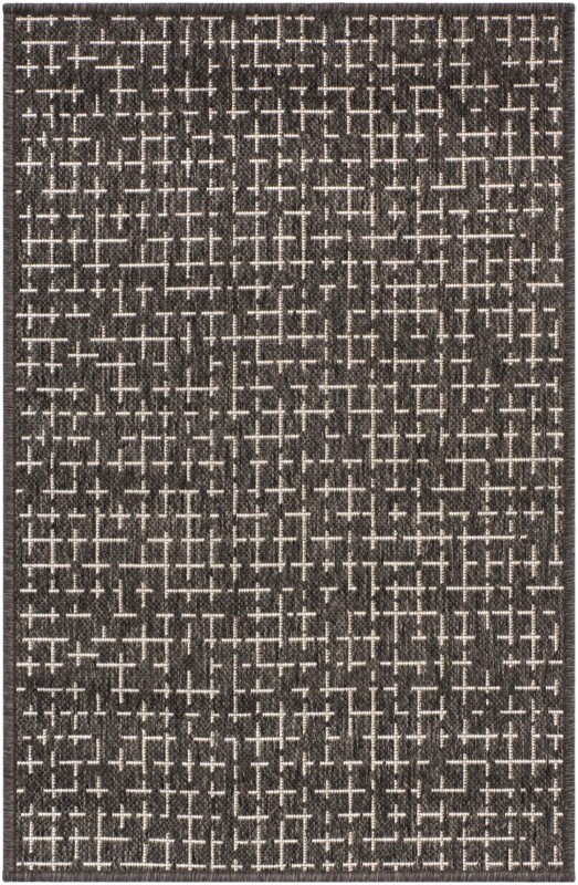 2' x 3' Loam · Checkered Outdoor Rug, charcoal
