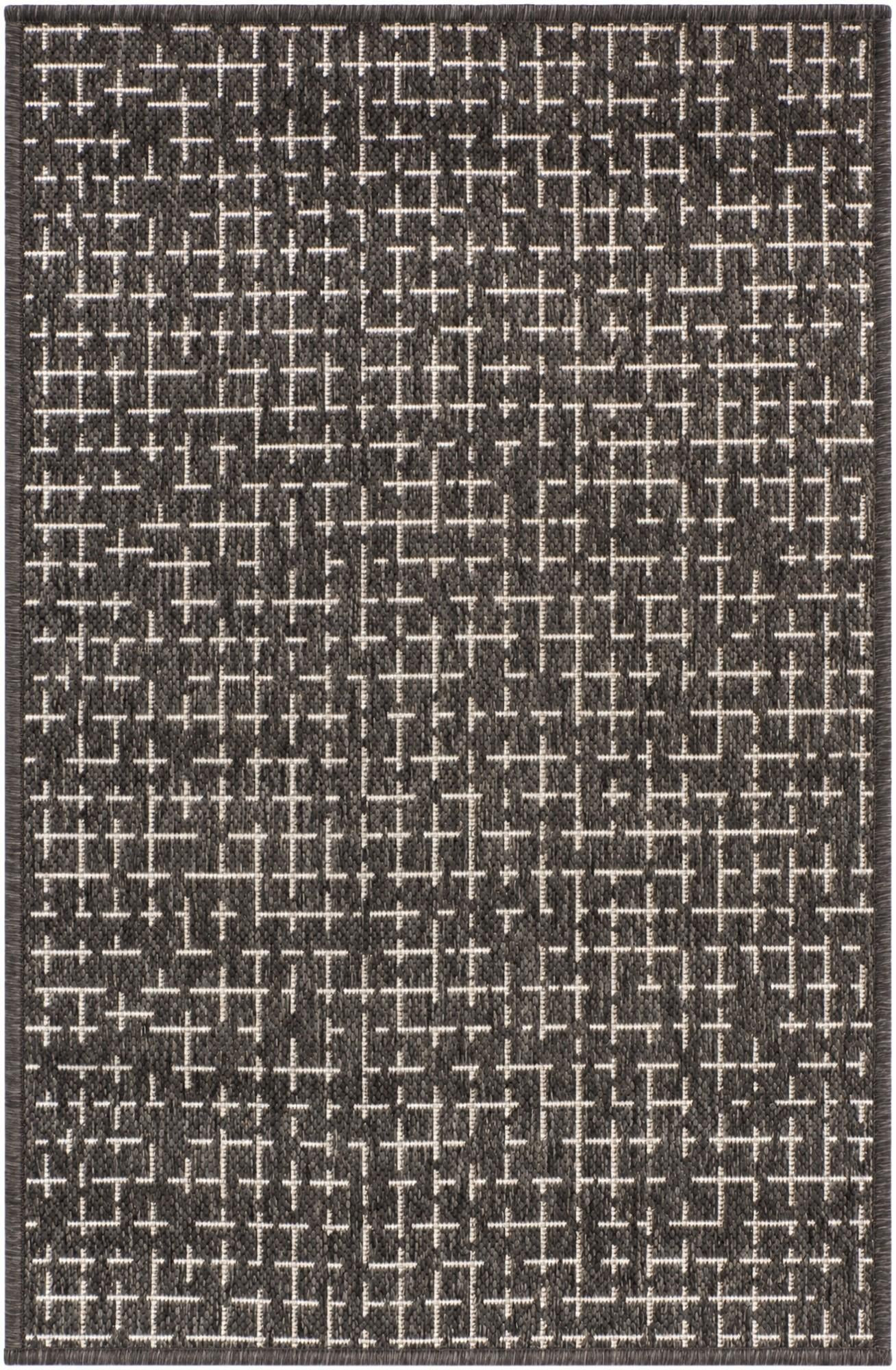2' x 3' Loam · Checkered Outdoor Rug, charcoal