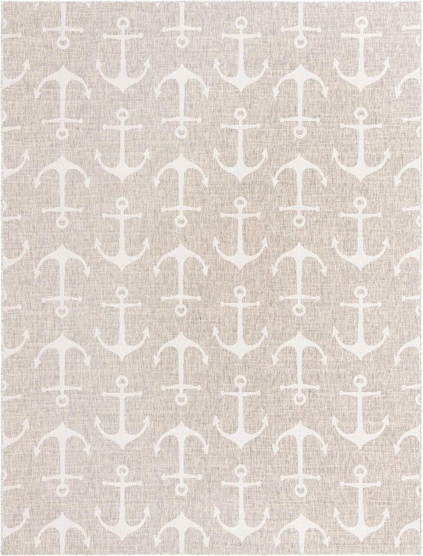 9' x 12' Millbrook · Anchor Outdoor Rug, gray and ivory