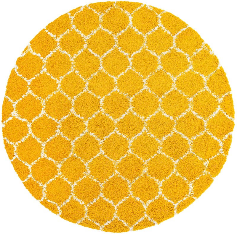 7' 10 x 7' 10 Barnett · Trellis Shag Rug, yellow