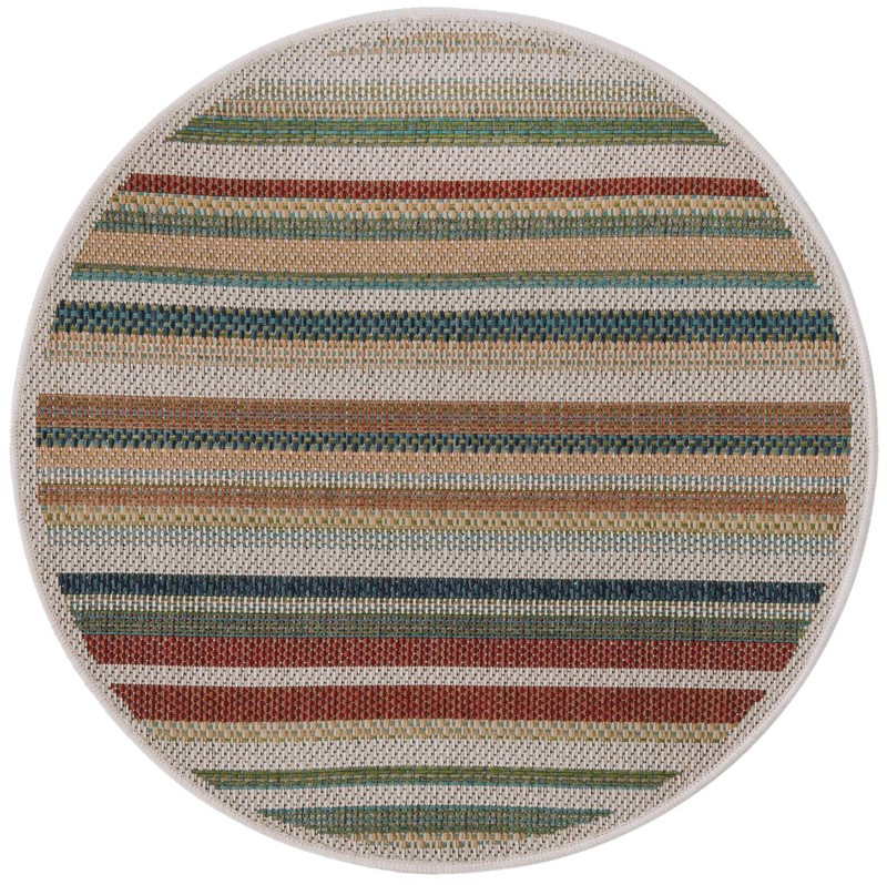 3' 3 x 3' 3 McBride · Striped Outdoor Rug, multi