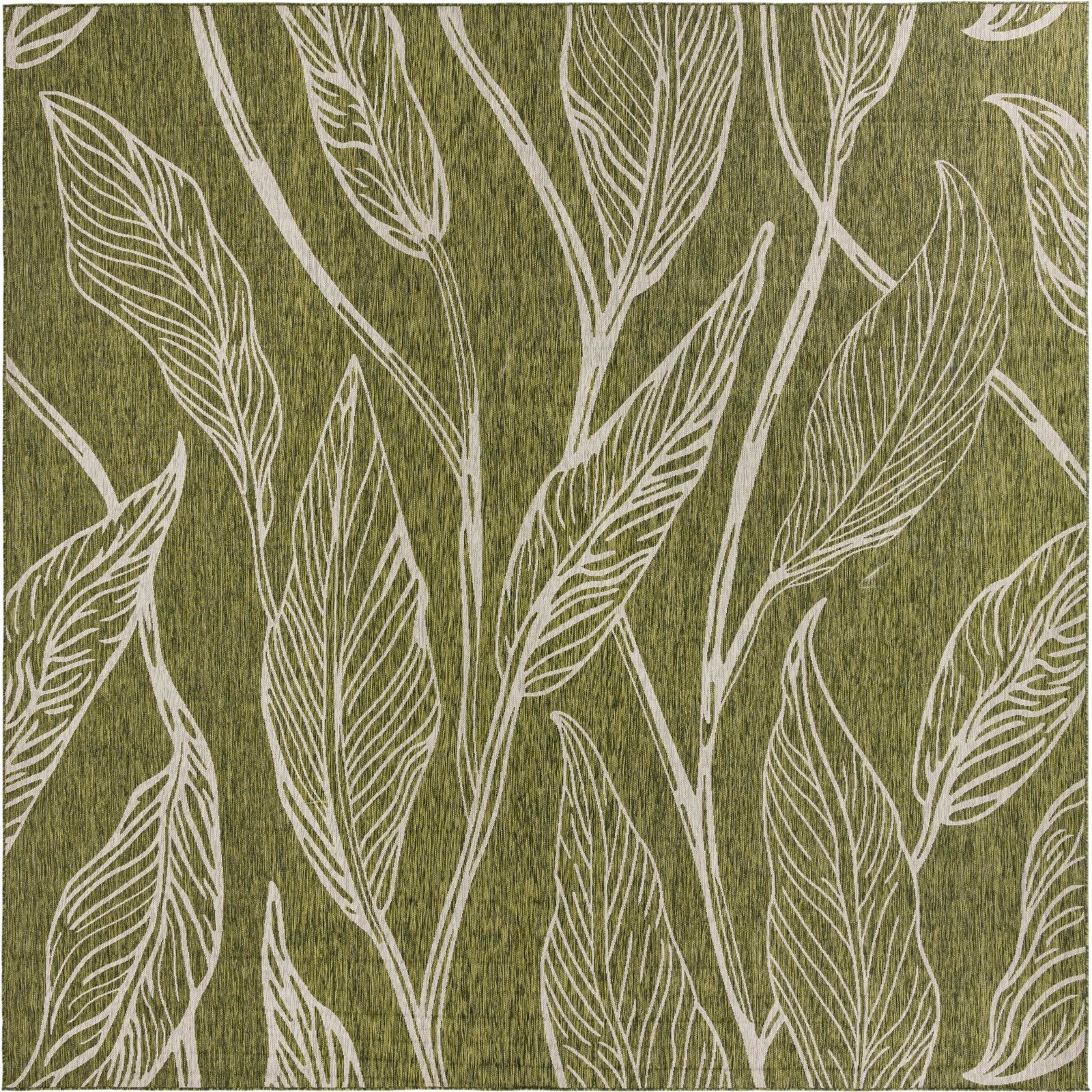 13' x 13' Milton · Floral / botanical Outdoor Rug, green