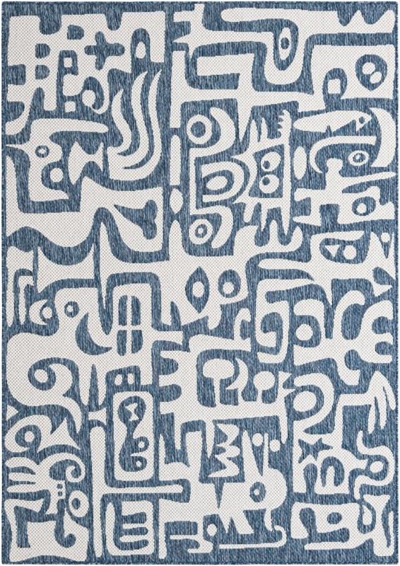 5' 3 x 8' Hungerford · Abstract Outdoor Rug, blue