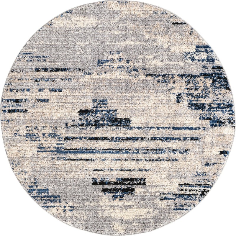 5' x 5' Amarillo · Abstract rug, gray
